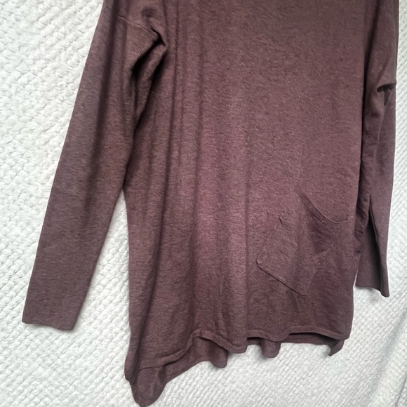 Altar'd State Womens Deep Plum Tunic Sweater Relaxed Fit Patch Pocket Boho S/M - Picture 7 of 11